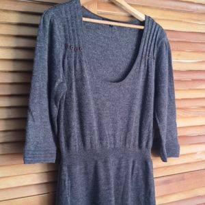 Betty Jackson Black British Wool Sweater Dress